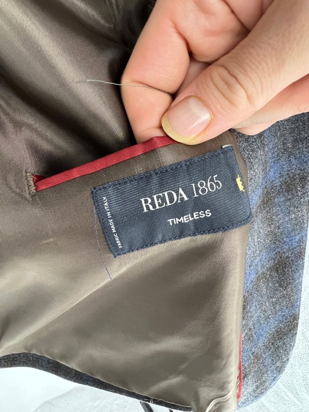 Reds 1865 Blue and Gray Plaid Sport Coat - Two-Button Notch Lapel - Picture 8 of 10